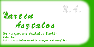 martin asztalos business card